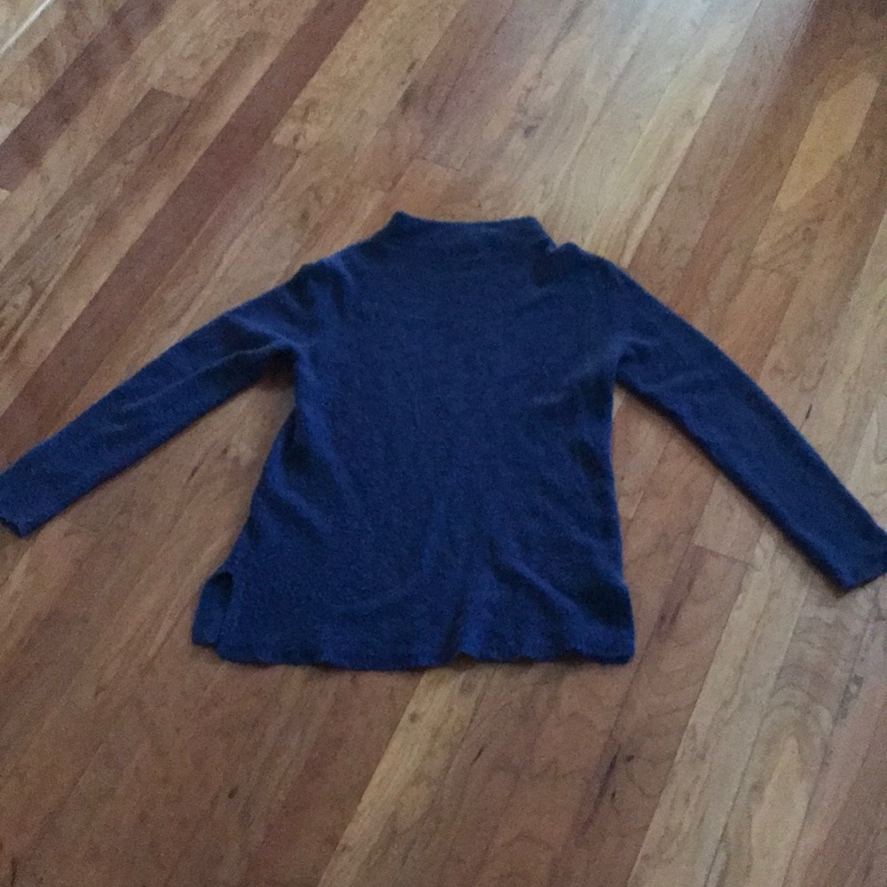 dark blue mock neck sweater